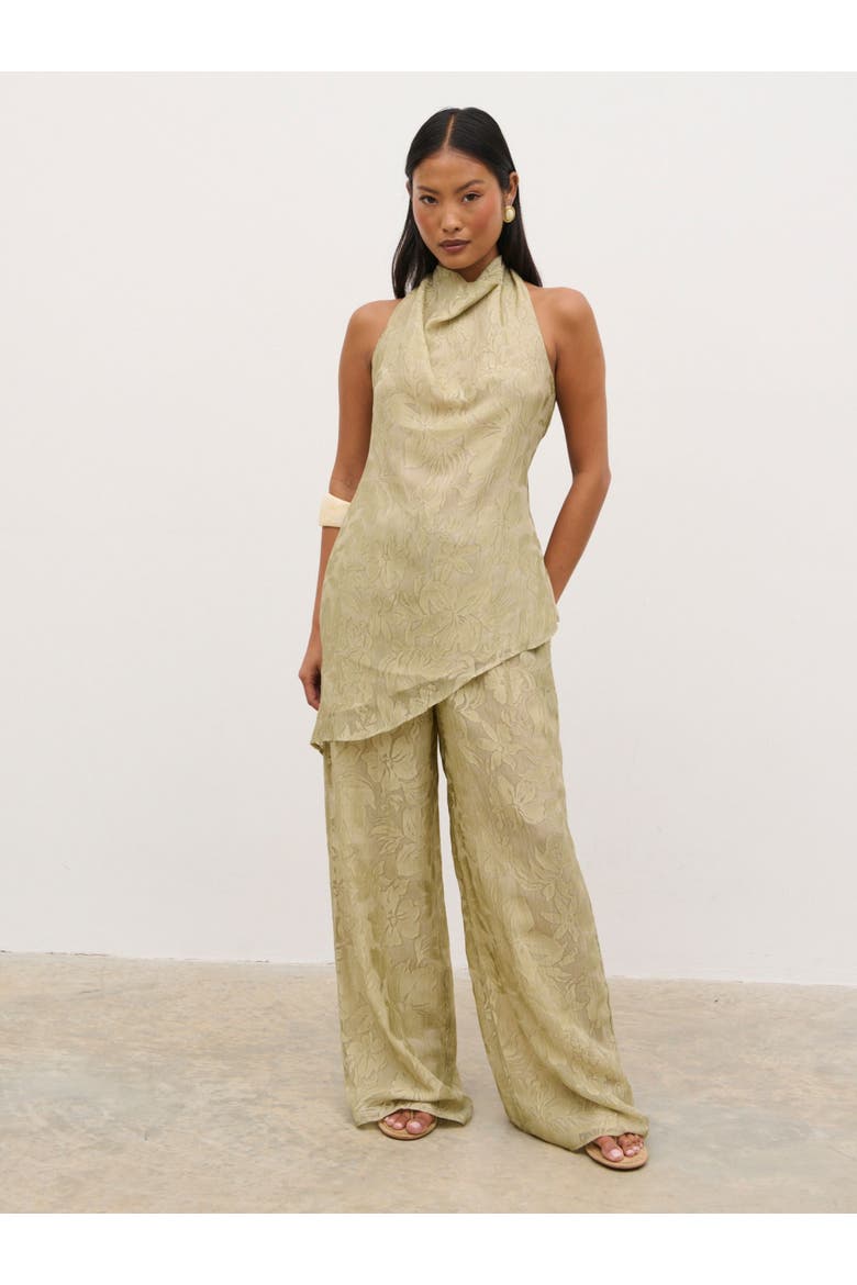Inca Asymmetric Cowl Neck Top, Alternate, color, Olive Floral