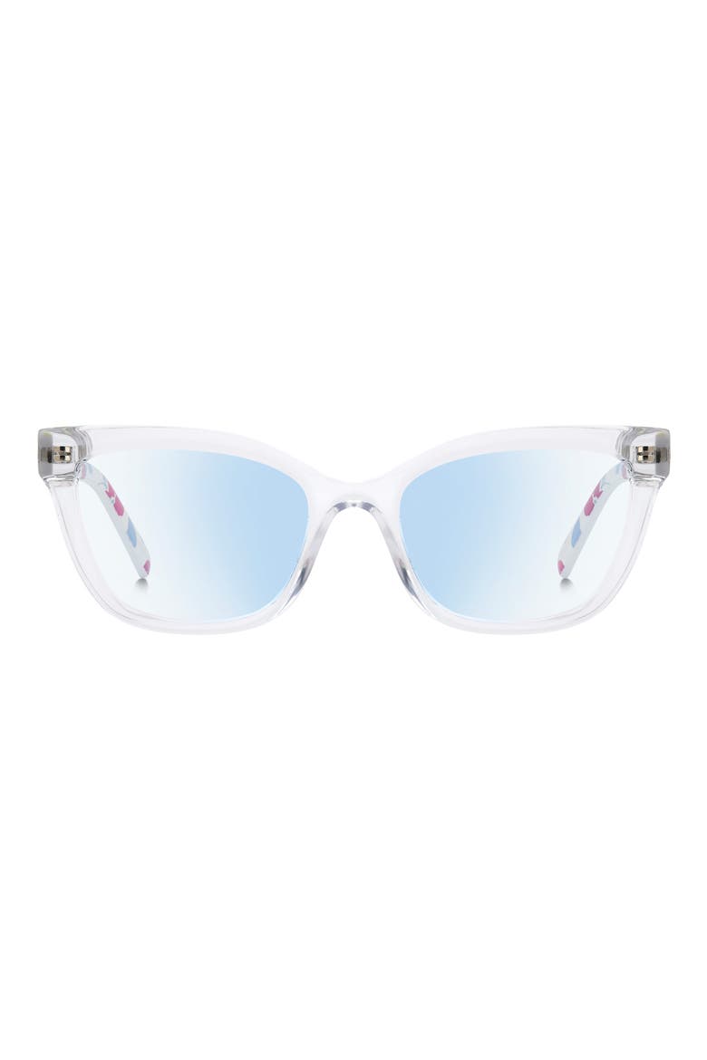 joanie 52mm blue light blocking cat eye reading glasses, Main, color, CRYSTAL