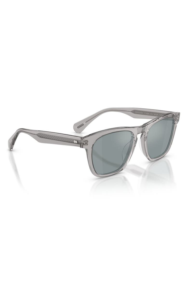 Oliver Peoples R-3 54mm Polarized Round Sunglasses, Alternate, color, Grey / Polar Flash Mirror