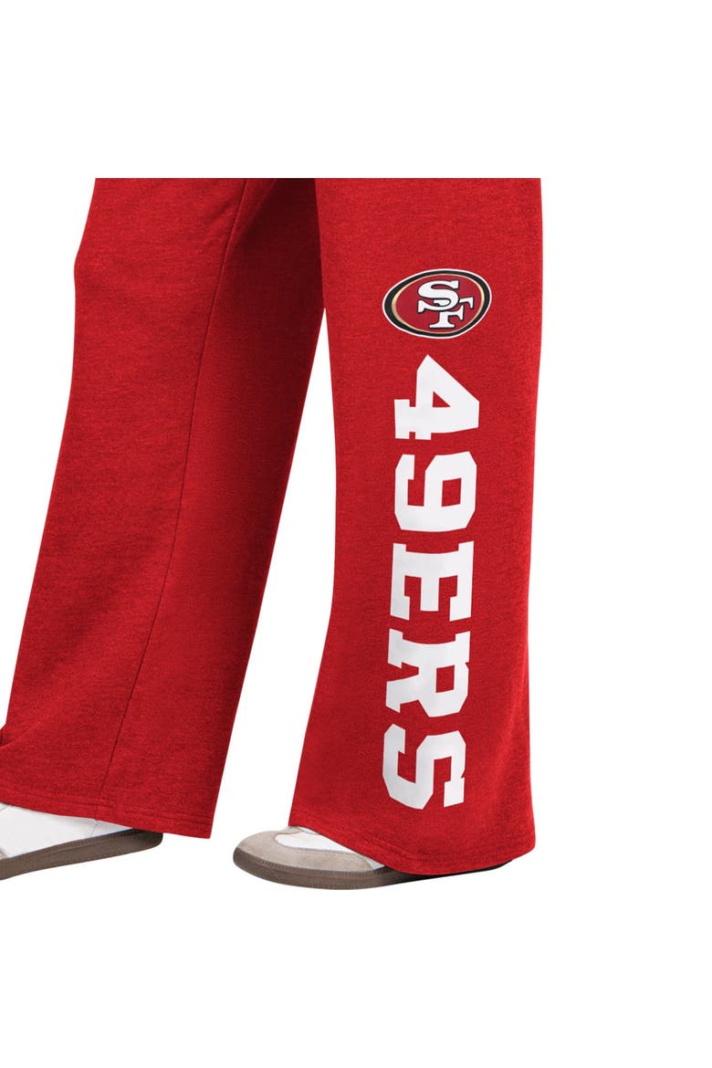 Women's  Starter  Scarlet San Francisco 49ers Field Wide Leg Sweatpants, Alternate, color, Scarlet