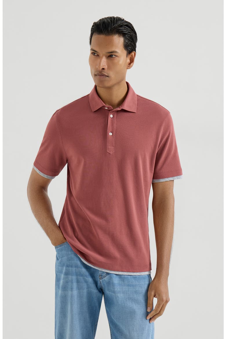 Piqué polo shirt, Main, color, Coral