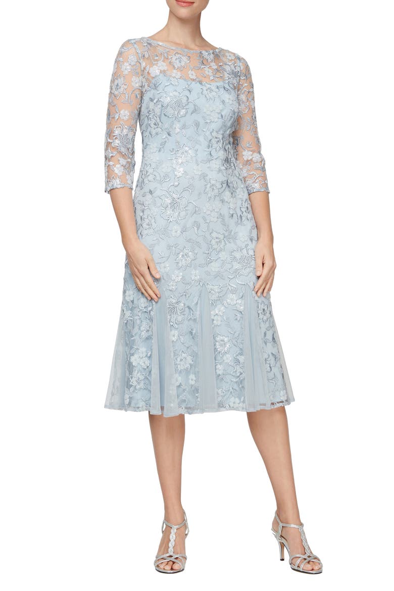 Lace Cocktail Dress, Main, color, LIGHT BLUE