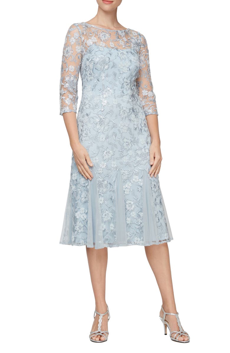 Alex Evenings Lace Cocktail Dress, Main, color, 