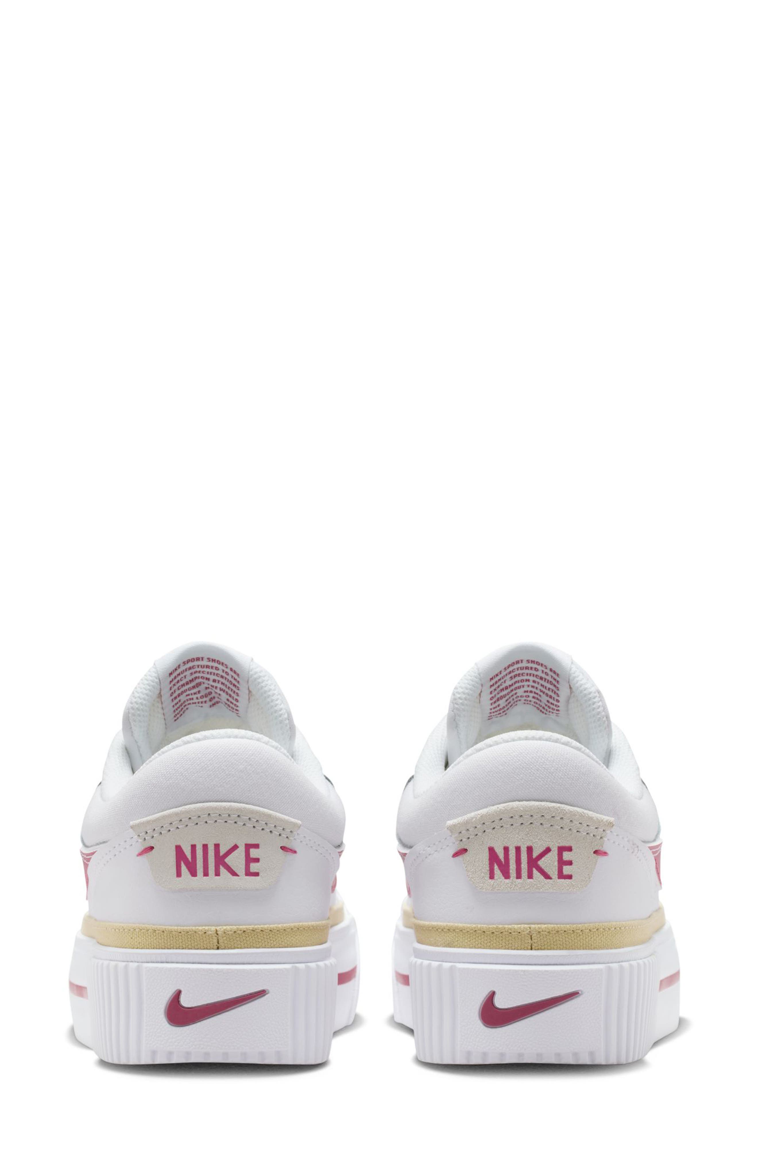 Court Legacy Lift Platform Sneaker, Alternate, color, WHITE/ SWEET BEET/ GOLD
