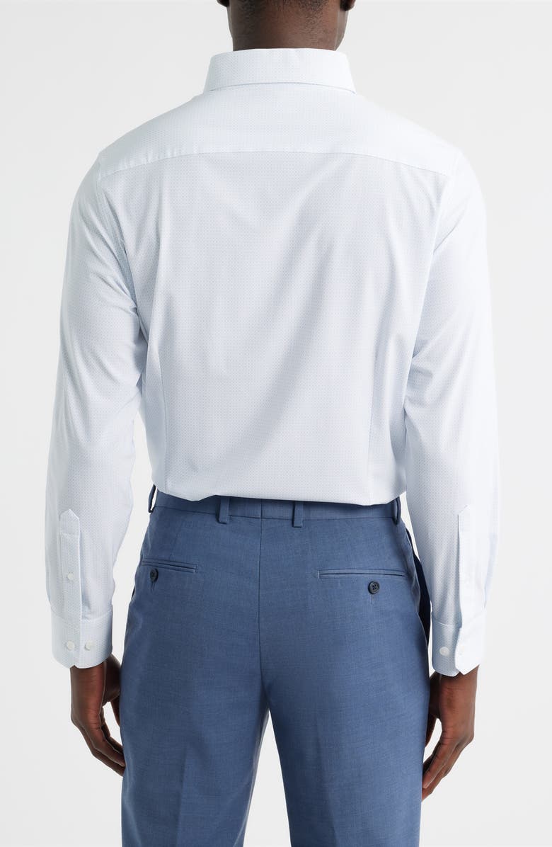 Mizzen+Main Leeward Trim Fit Dot Performance Button-Up Shirt, Alternate, color, Cloud Blue Clover Dot