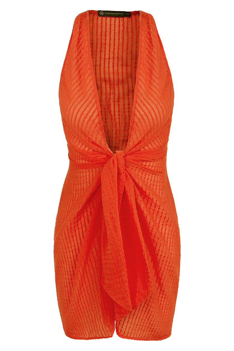 Mita Cotton Cover-Up Minidress, Alternate, color, ORANGE