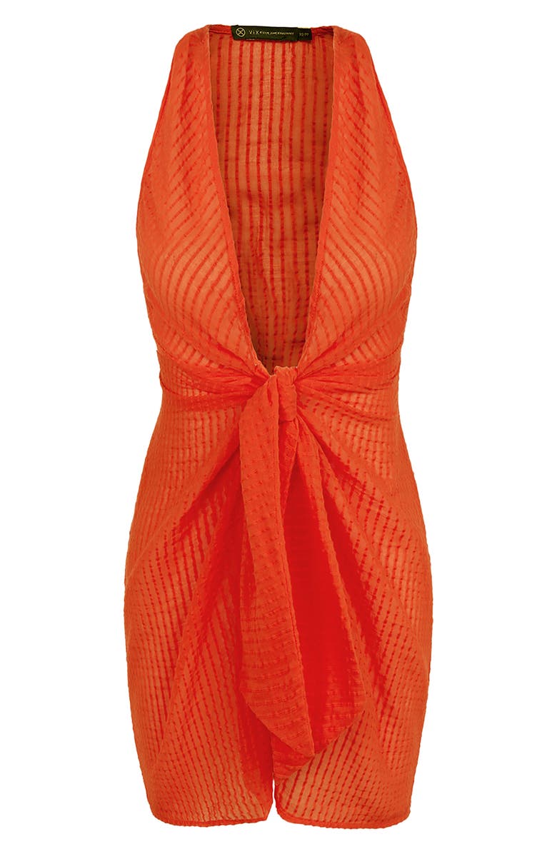 ViX Paula Hermanny Mita Cotton Cover-Up Minidress, Alternate, color, Orange