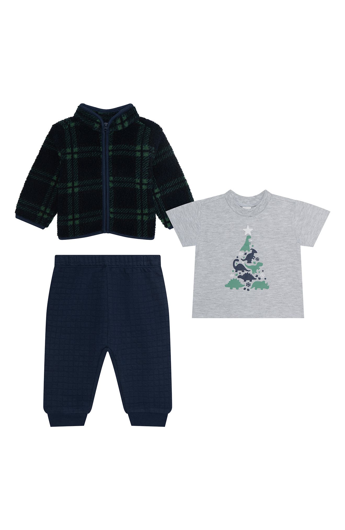 PL Baby by Petit Lem Fleece Jacket, Graphic T-Shirt & Joggers Set