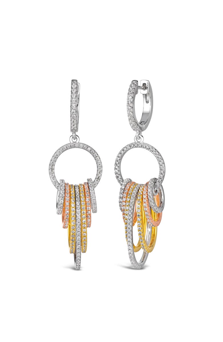 Anna Zuckerman Trifecta Diamond Crystalline Earrings, Main, color, Platinum