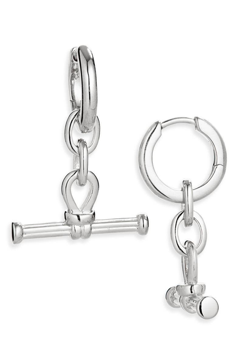 Missoma Ridge T-Bar Drop Hoop Earrings, Main, color, 