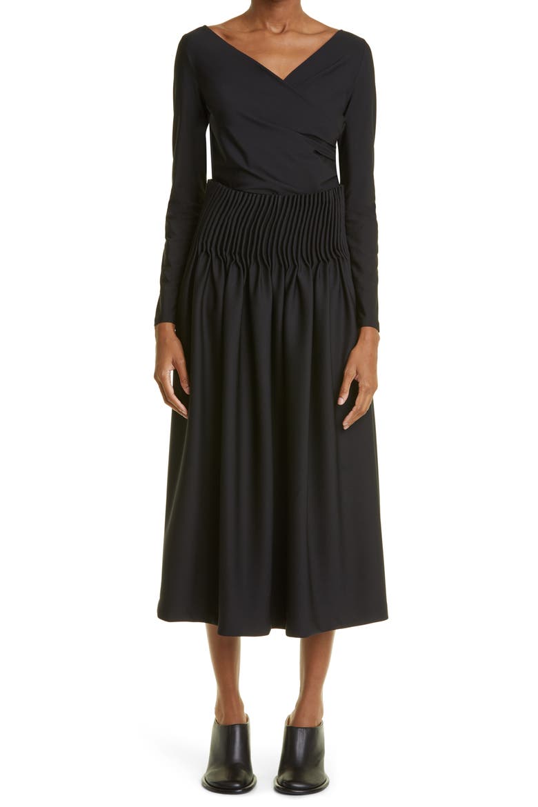 Gardena Surplice V-Neck Long Sleeve Jersey Top, Alternate, color, BLACK