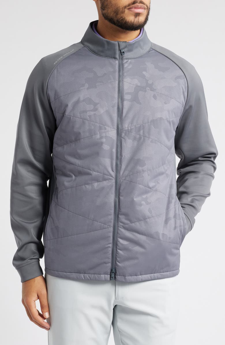 Peter Millar Merge Water Resistant Hybrid Jacket, Alternate, color, Iron