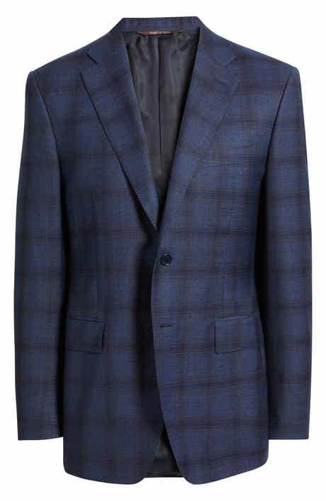 Canali Siena Regular Fit Ombré Check Super 130s Wool Sport Coat