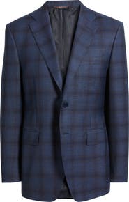 Canali Siena Regular Fit Ombré Check Super 130s Wool Sport Coat