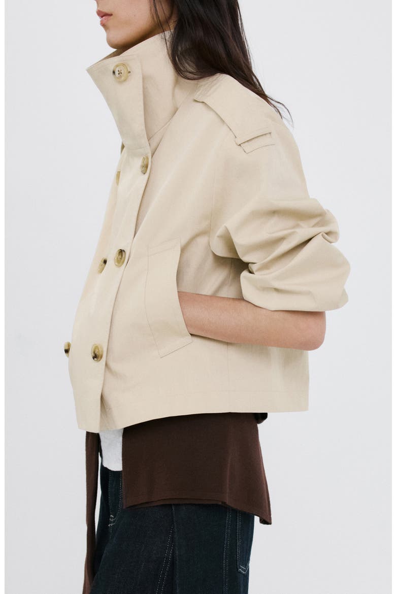 Crop Trench Jacket, Alternate, color, BEIGE