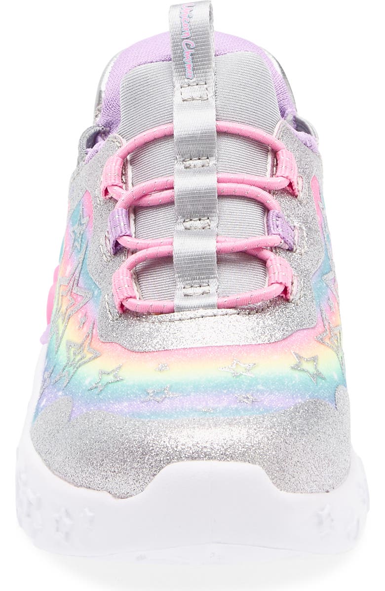 SKECHERS Kids' Charmer Lil' Starlite Light Up Sneaker, Alternate, color, Silver Multi