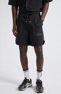 AMIRI Script Garment Dyed Linen Blend Shorts
