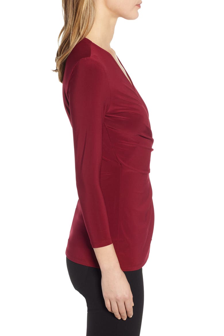 Wrap Style Top, Alternate, color, CORDOVAN