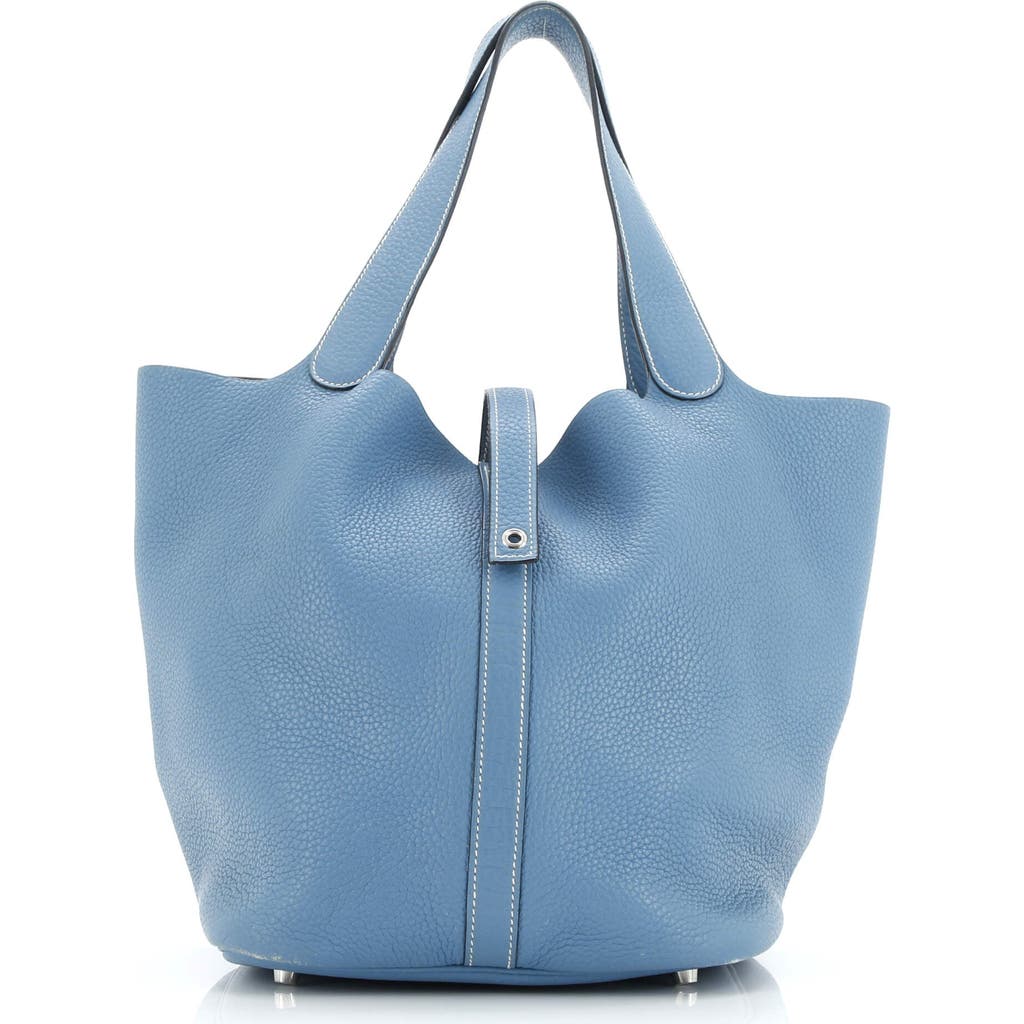 Pre-owned Hermes Hermes Picotin Lock Bag Clemence Gm In Blue