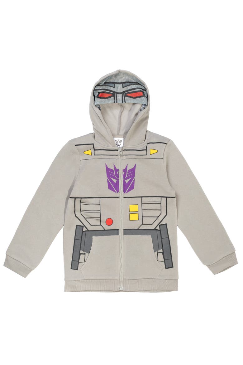 Megatron Cosplay Zip-Up Hoodie, Main, color, Gray