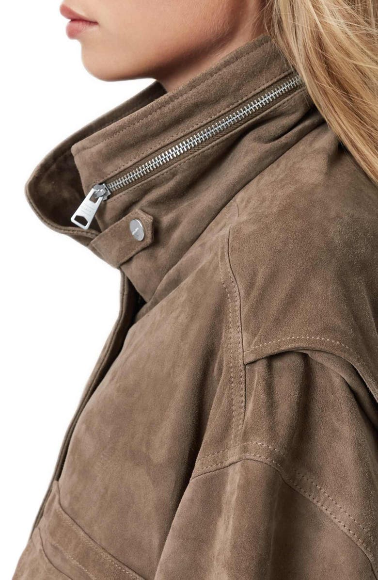 AllSaints Clay Suede Jacket, Alternate, color, Walnut Brown