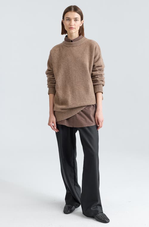 Almina Concept Oversized Wool/cash Sweater In Brown