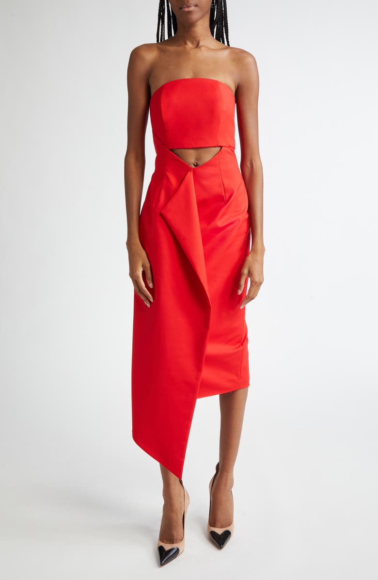 ISRAELLA KOBLA Leta Cutout Strapless Maxi Dress, Alternate, color, Red