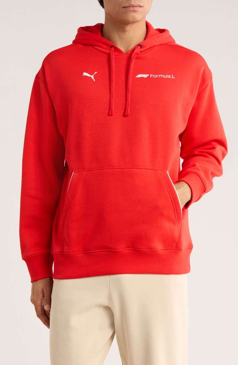 PUMA F1 Essential Graphic Hoodie, Main, color, Pop Red