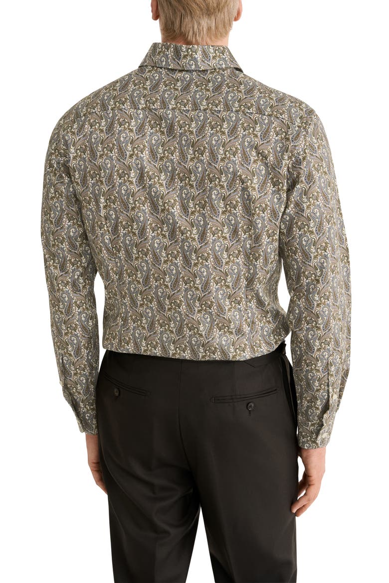 Contemporary Fit Paisley Cotton Shirt, Alternate, color, MEDIUM ORANGE