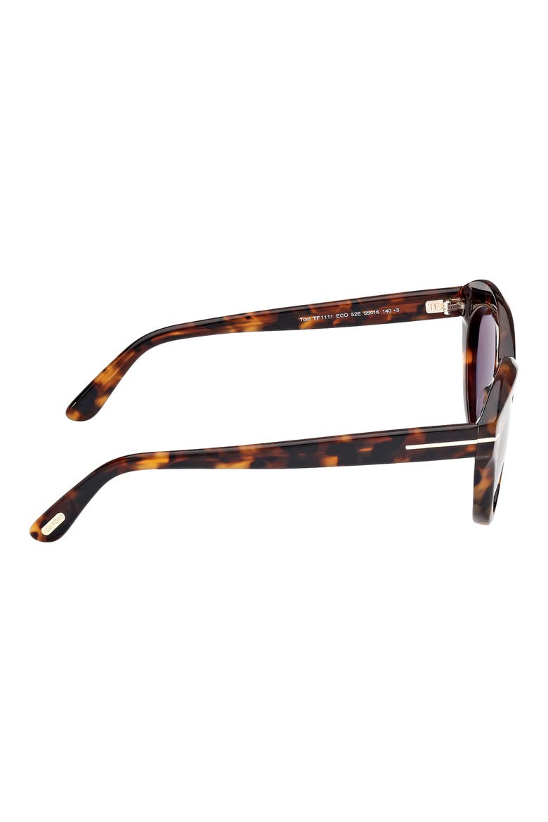 Toni 55mm Oval Sunglasses, Alternate, color, DARK HAVANA / BROWN
