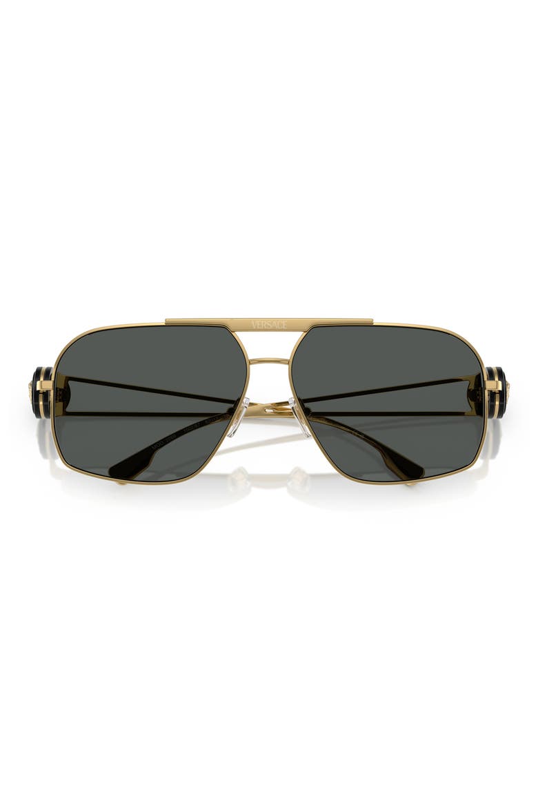 62mm Medusa Medallion Oval Sunglasses, Alternate, color, GOLD
