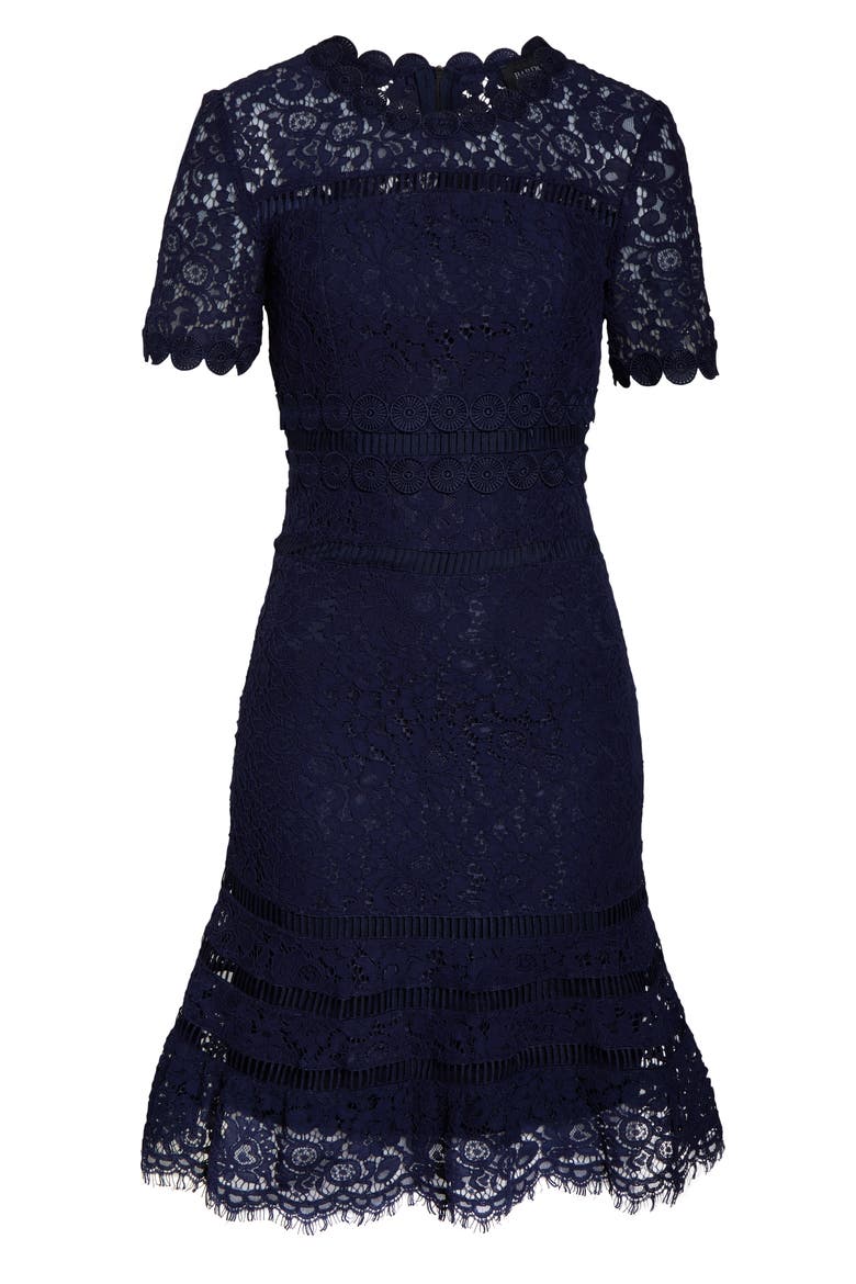 Eloise Lace Dress, Alternate, color, FRENCH NAVY