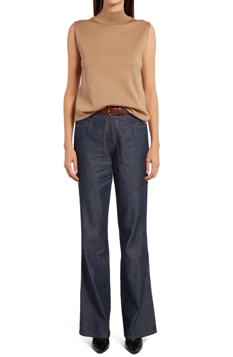 The Row Gianico Silk Blend Mock Neck Top, Alternate, color,