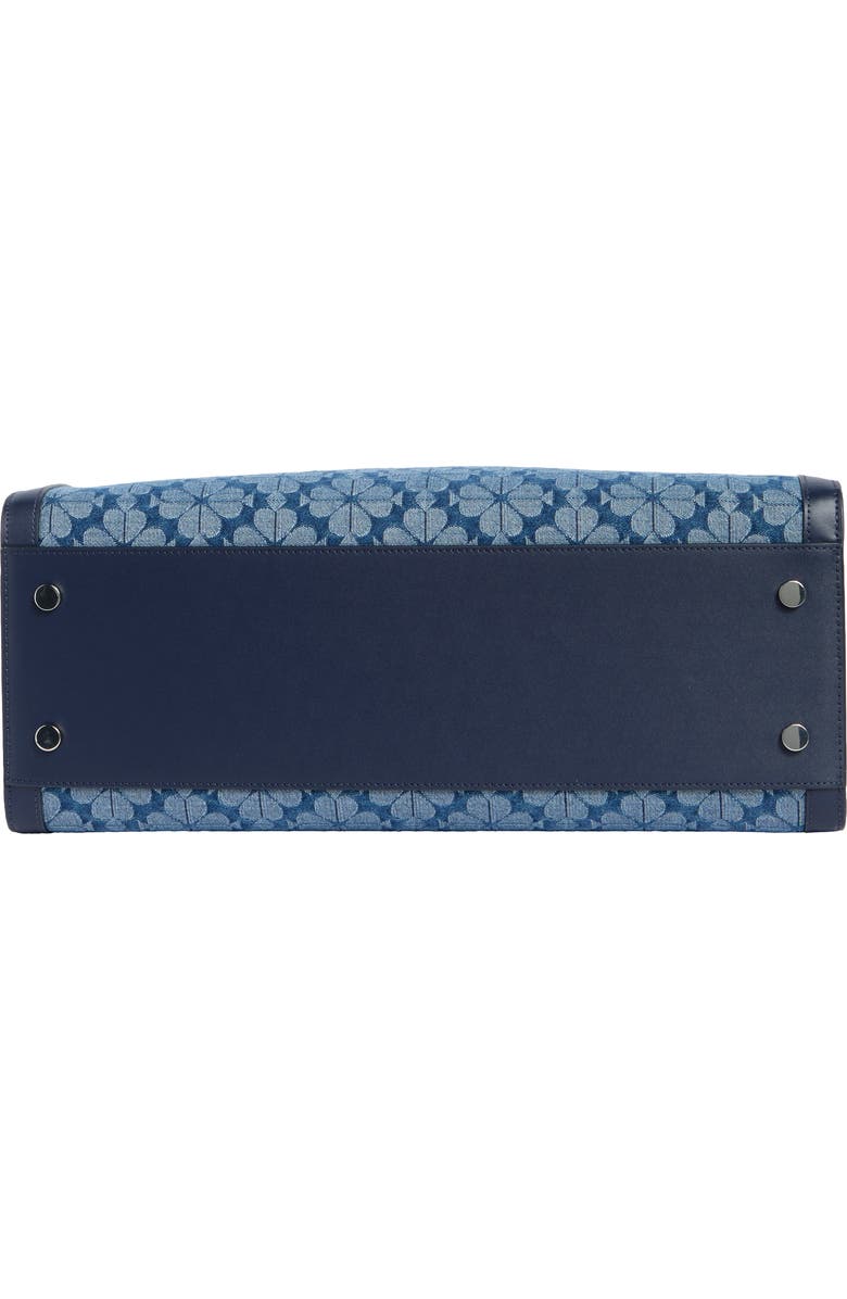 Kate Spade New York spade flower jacquard denim manhattan tote bag, Alternate, color, Parisian Navy Multi