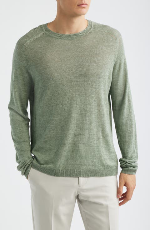 Cormack Long Sleeve Crewneck Linen & Silk Pullover