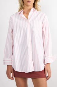 Viens Avec Moi Seaside Stripe Button-Up Shirt