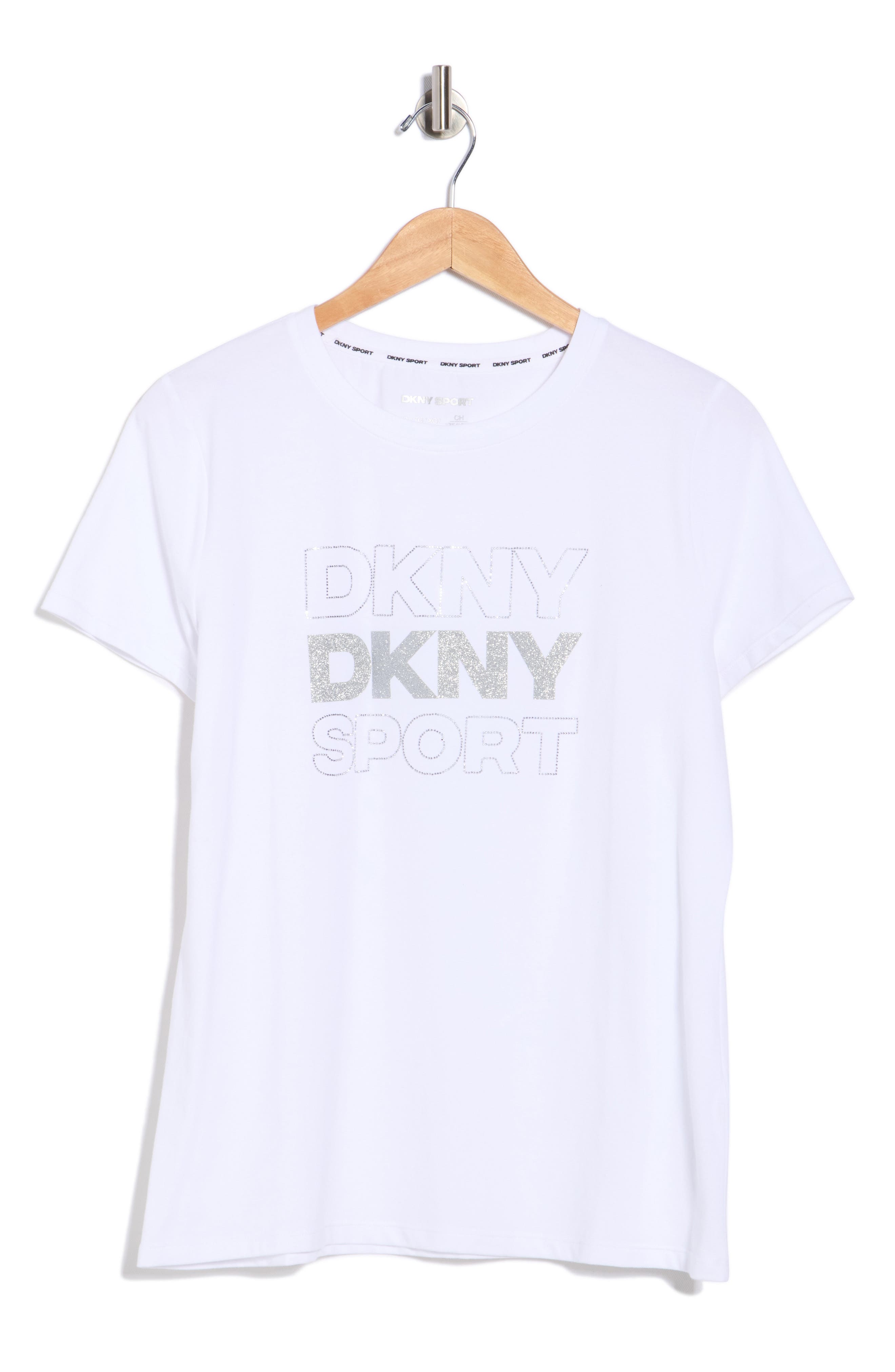 DKNY Rhinestone Glitter Logo T-Shirt