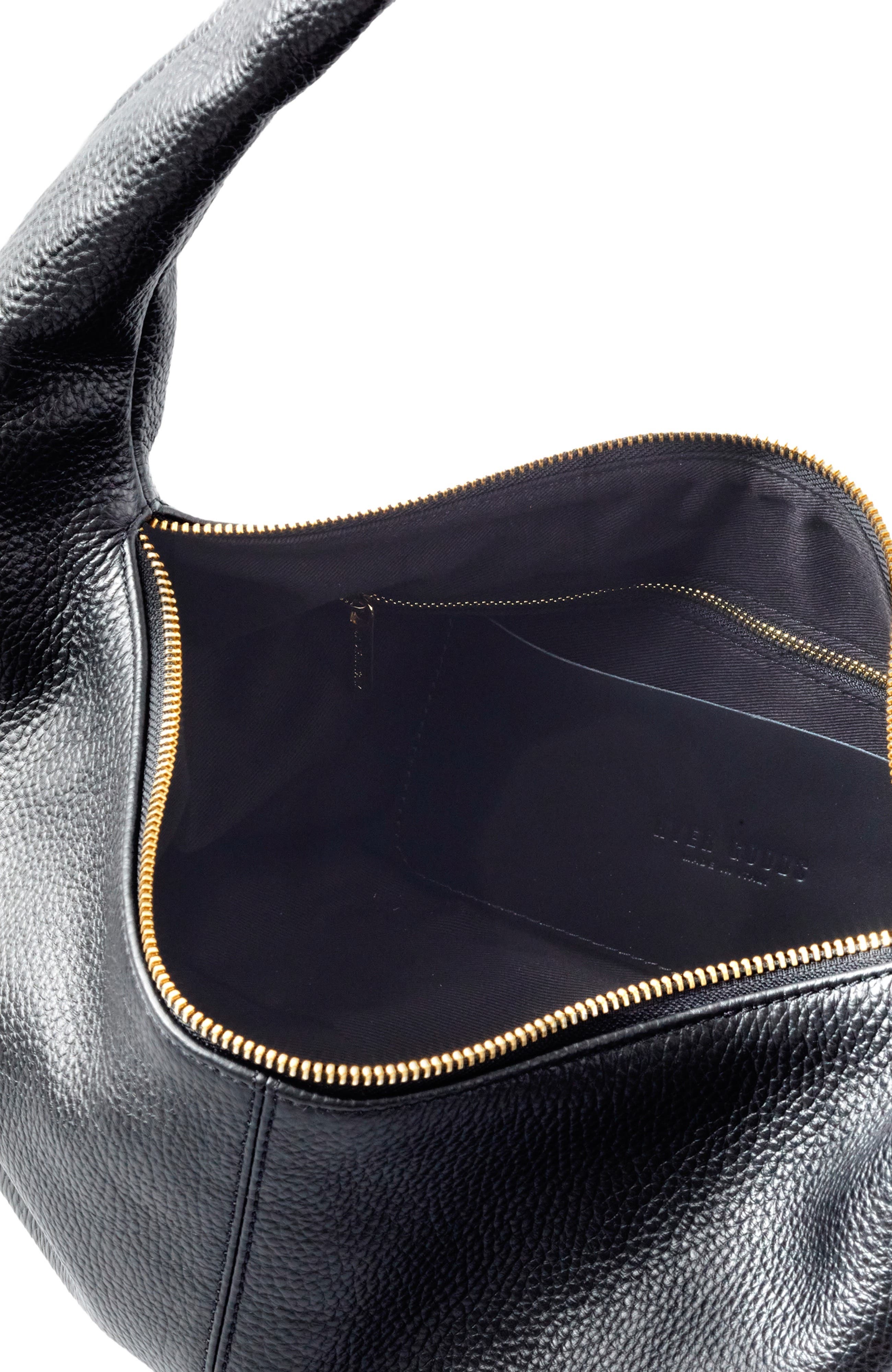 HYER GOODS Leather Everday Shoulder Bag, Alternate, color, Black/Gold