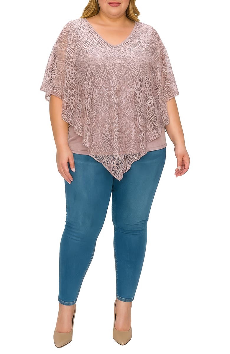 Standards 
Practices Sequin Poncho Top, Alternate, color, Mauve