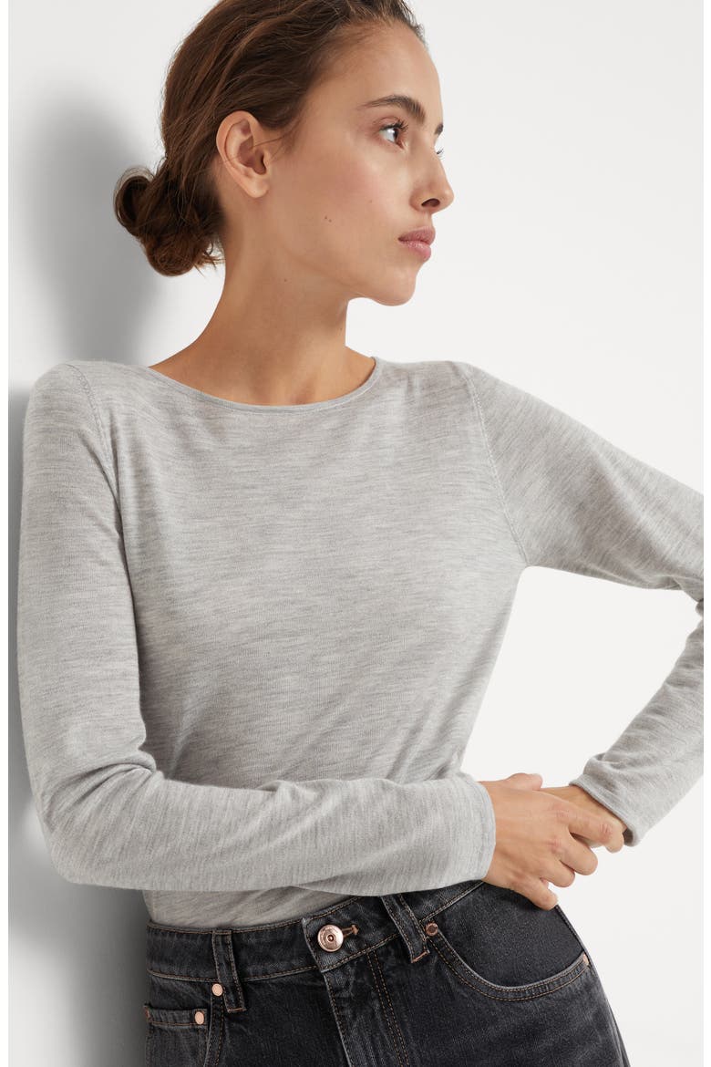 Cashmere and silk sweater, Alternate, color, Light Grey