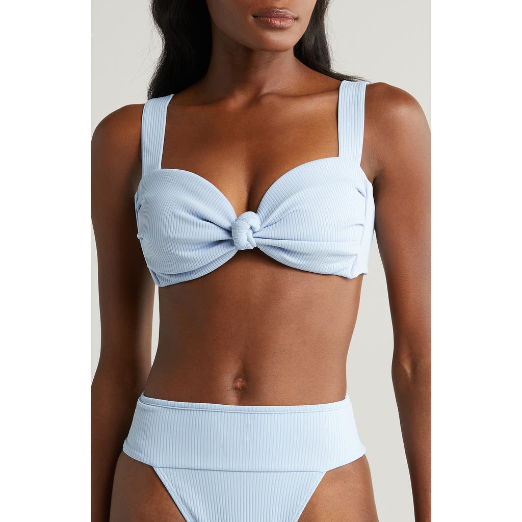 MONTCE Hayden Knotted Rib Bikini Top in Peri Rib  product