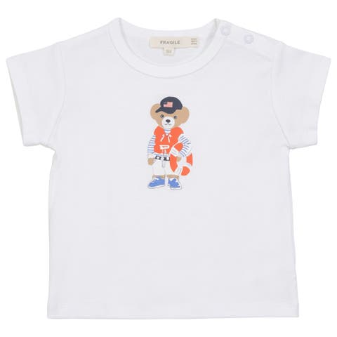Cotton Short Sleeve Bear Print Tshirt (Toddler & Little Kid)