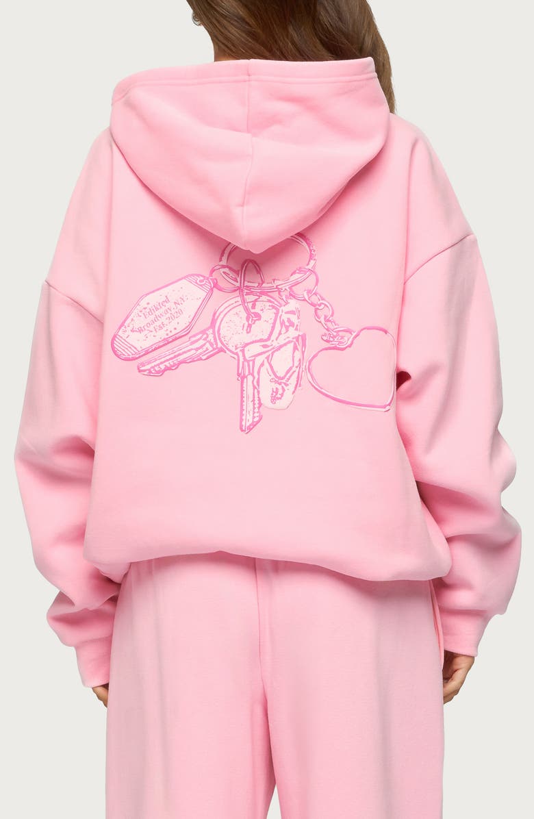 EDIKTED Keychain Cutie Hoodie, Alternate, color, Pink