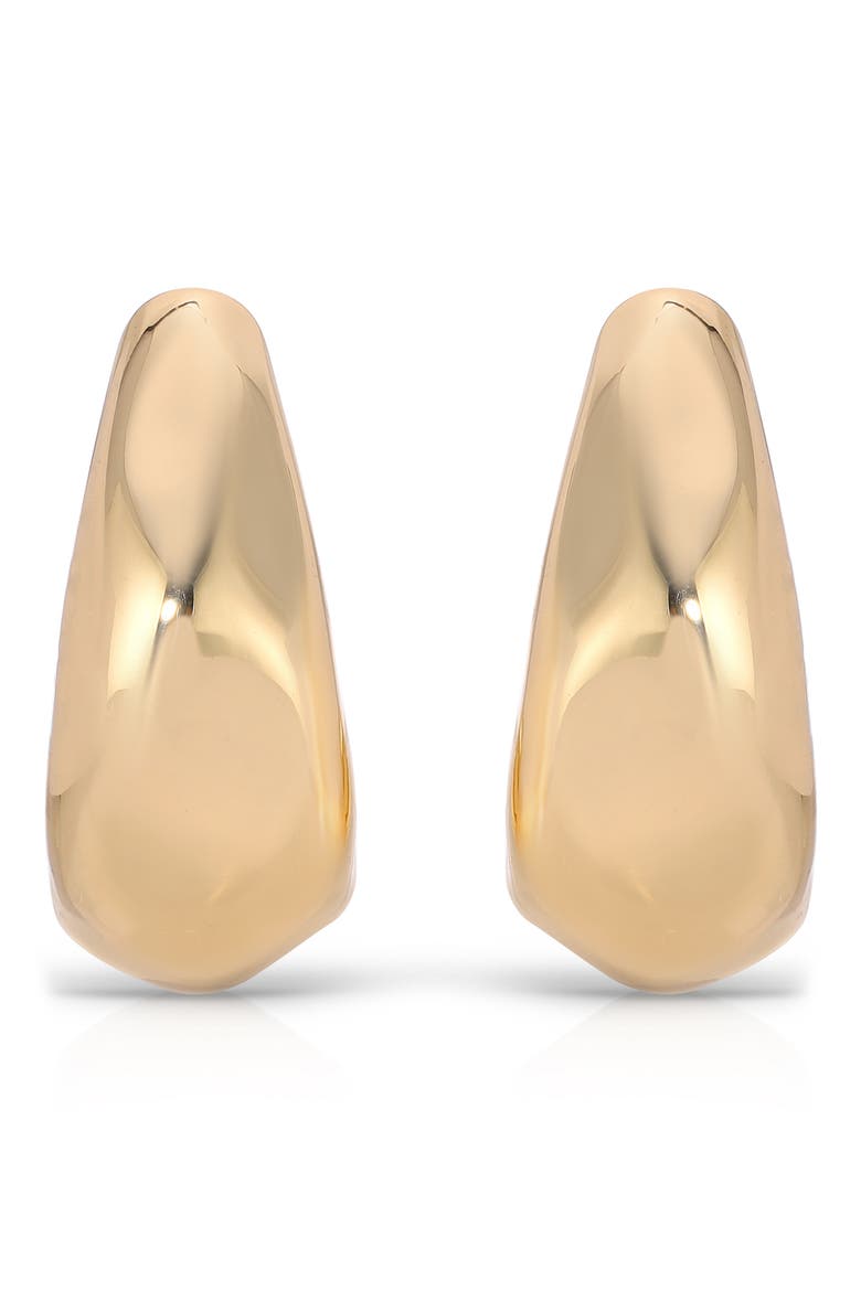 Hammered Crescent Hoop Earrings, Alternate, color, GOLD