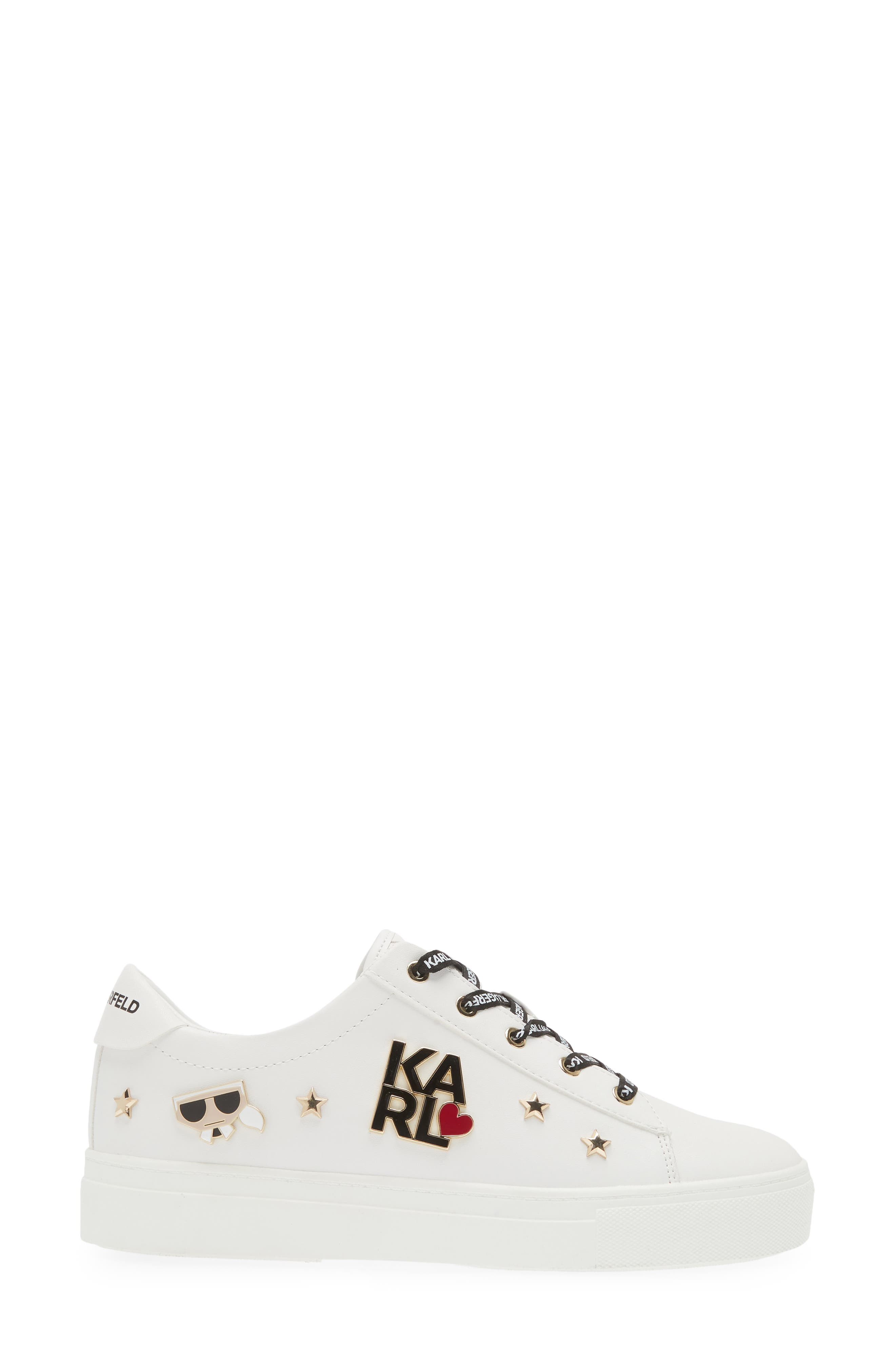 KARL LAGERFELD PARIS Cammy Sneaker, Alternate, color, Brt White