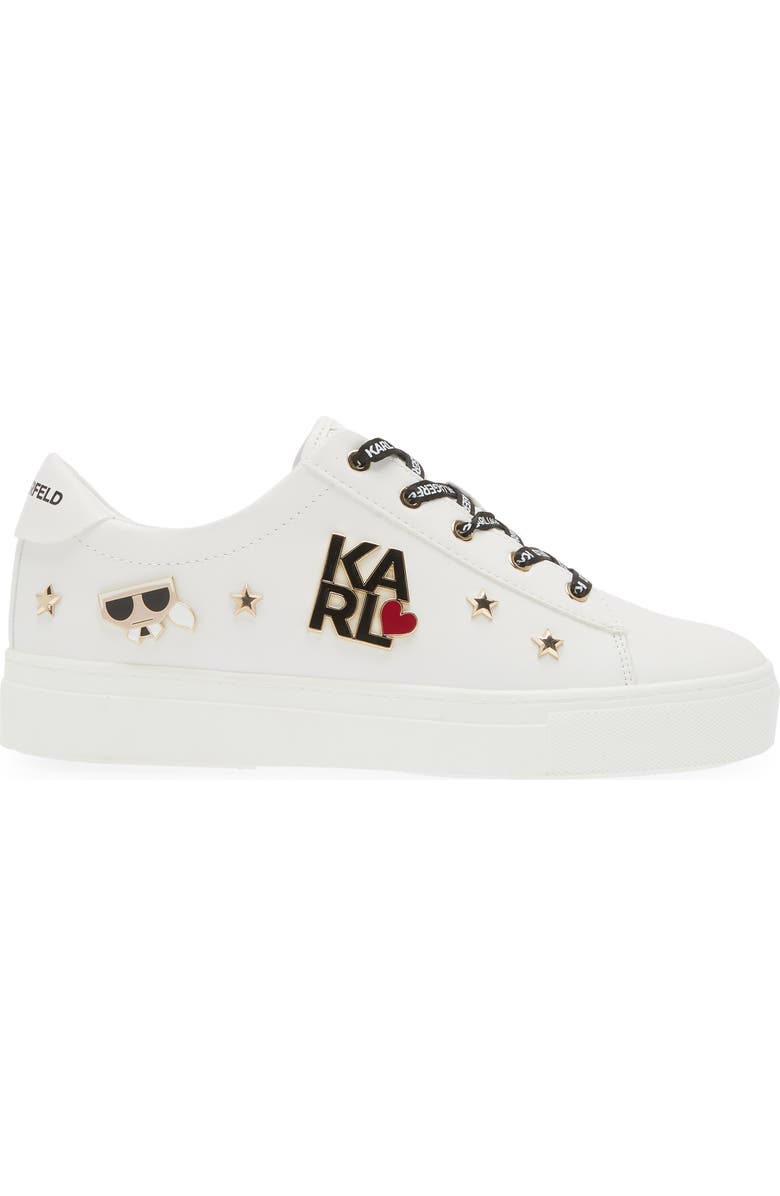 KARL LAGERFELD PARIS Cammy Sneaker, Alternate, color, Brt White
