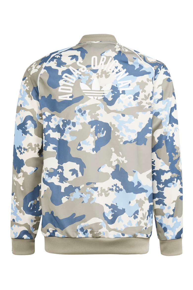 Kids' Camo Superstar Track Jacket, Alternate, color, SILVER PEBBLE
