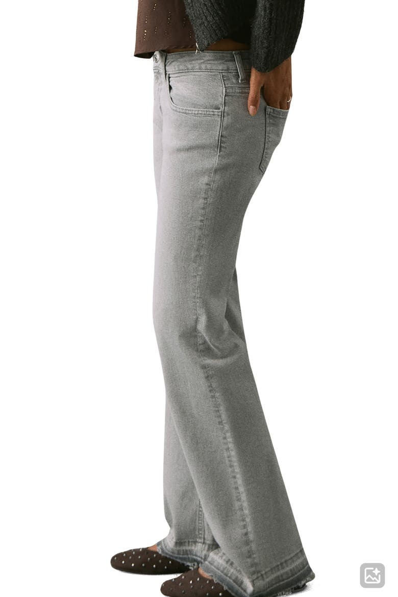Release Hem Low Rise Flare Jeans, Alternate, color, DENIM GREY