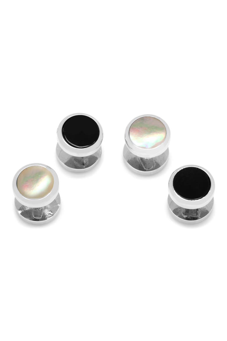 Double Sided Shirt Studs, Main, color, METALLIC SILVER