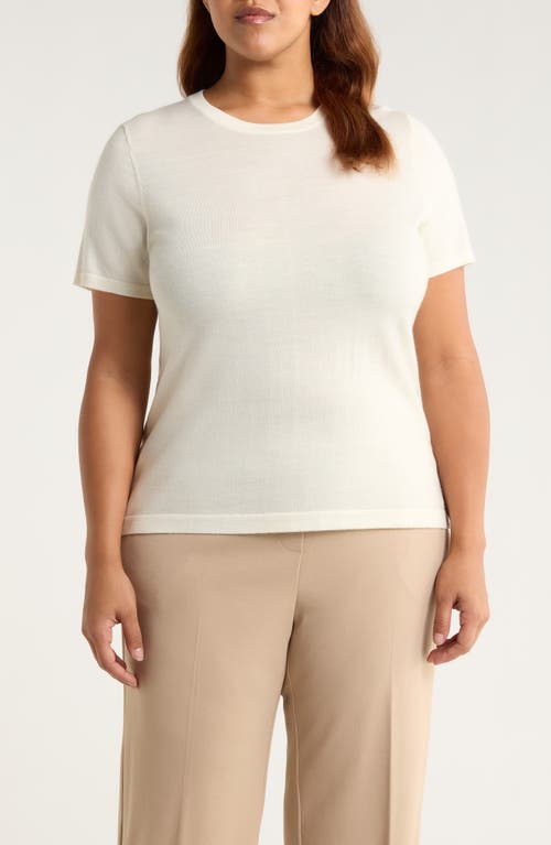 Anne Klein Luxe Washable Short Sleeve Merino Wool Sweater In Burgundy